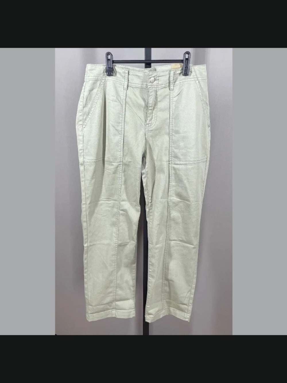 NEW Chicos Pants Womens 10 green straight leg ankle preppy casual classic
